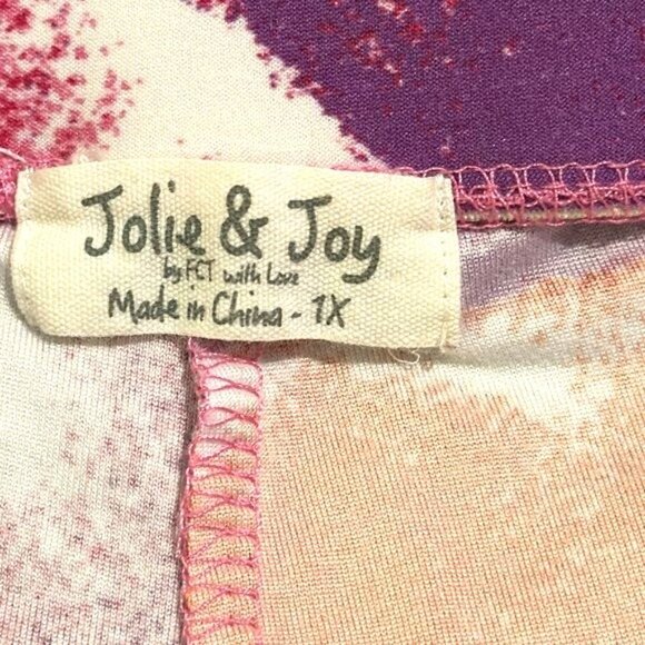 Jolie & Joy Womens 1X Abstract Print Top & Pants Set - Picture 2 of 12